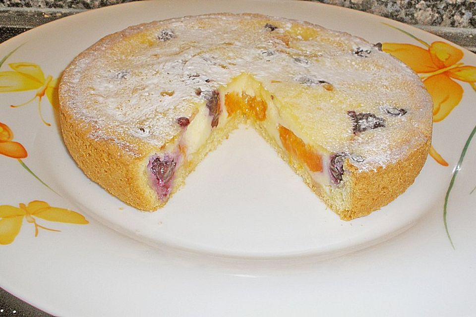 Marillenkuchen mit Marzipanguss