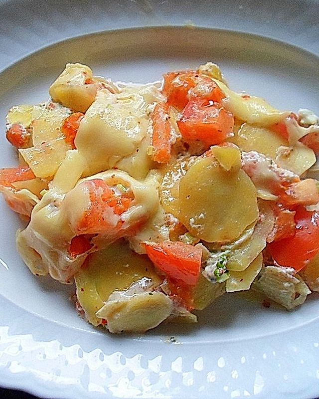 Tomatenauflauf mit Kartoffeln