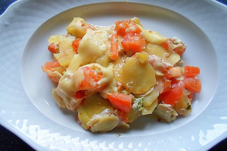 Tomatenauflauf mit Kartoffeln