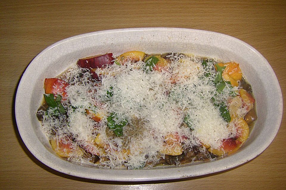 Steinpilz - Nektarinen - Gratin