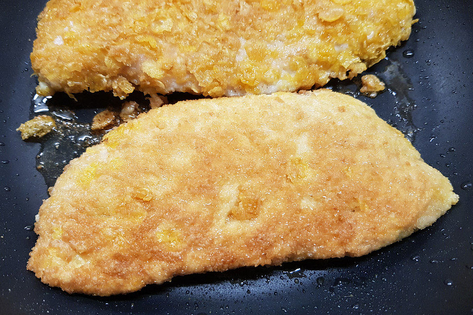 Hähnchenschnitzel mit Käsekruste