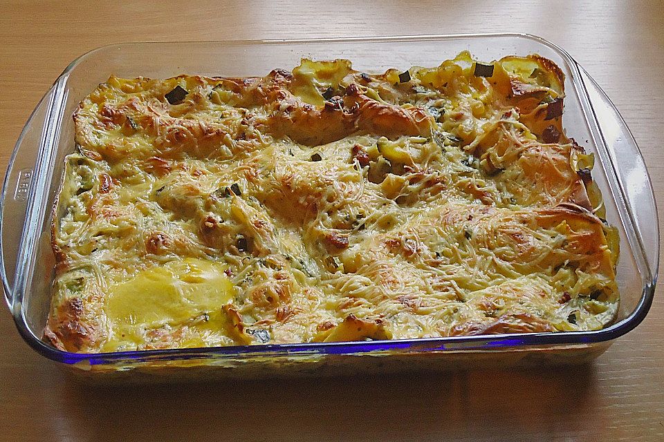 Lasagne verdi mit Zucchini und Safran