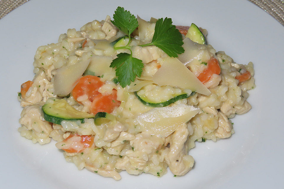 Risotto mit Fleisch und Gemüse