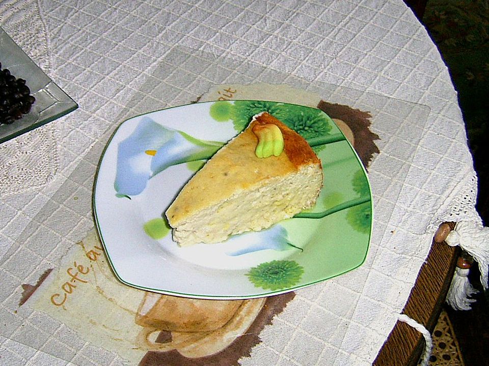 Bananen Kasekuchen Mit Weisser Schokolade Von Pinktroublebee Chefkoch