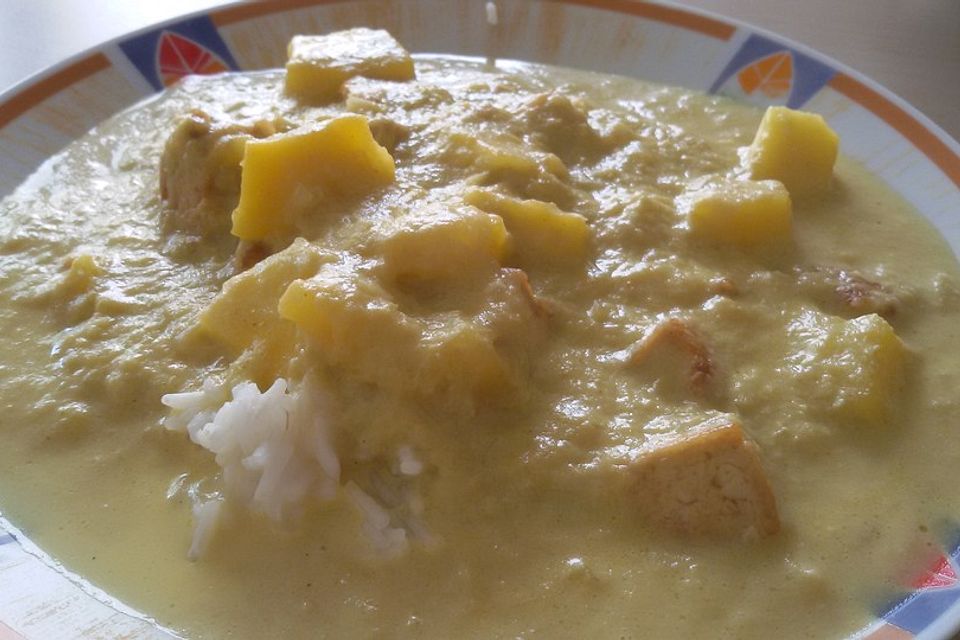 Tofu mit Mango und Rhabarber