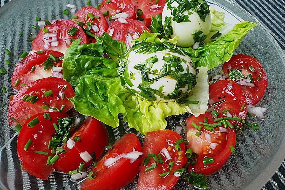 Eier mit Kräutervinaigrette