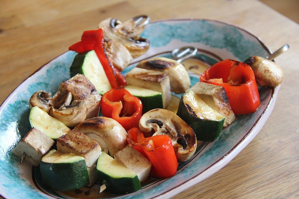 Gemüse - Tofu - Spießchen für den Grill