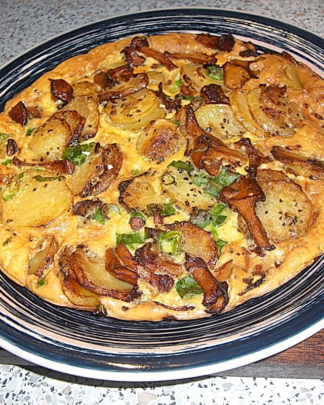 Kartoffel - Tortilla mit Pfifferlingen