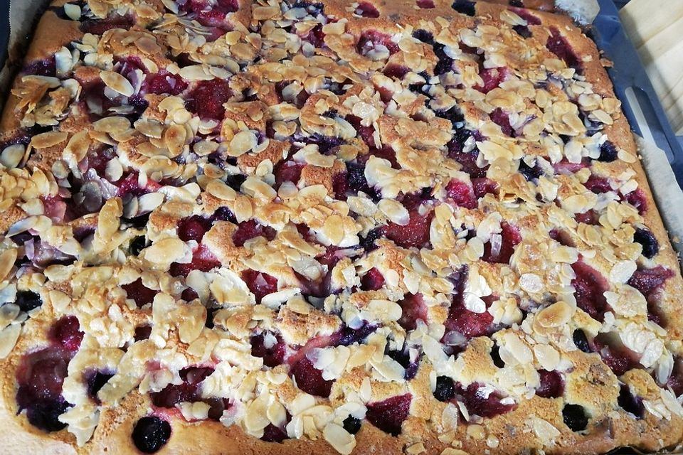 Schneller Blechkuchen mit Obst