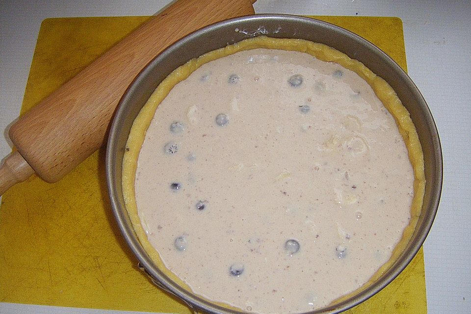 Quarkkuchen mit Heidelbeeren