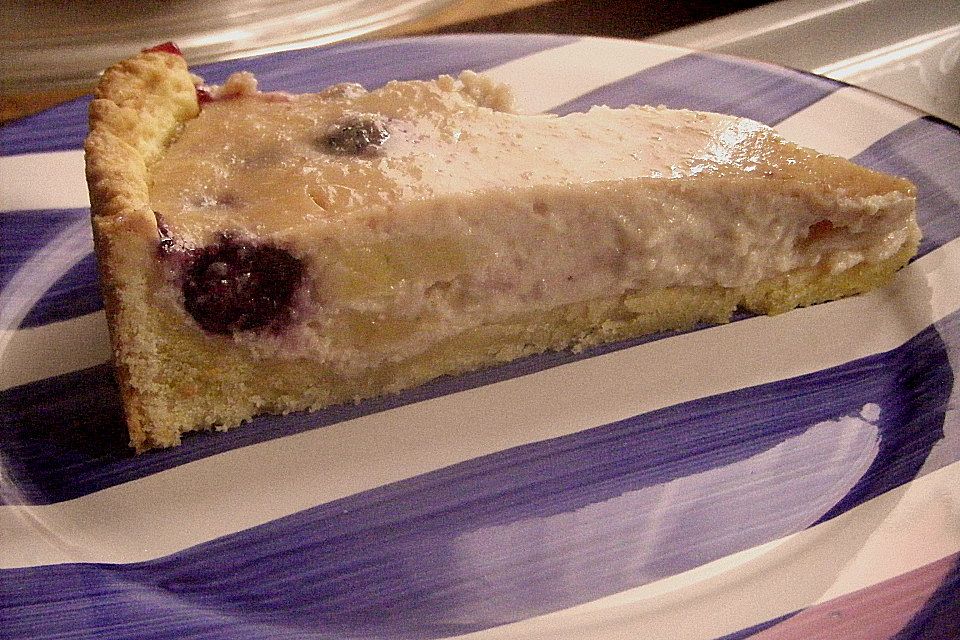 Quarkkuchen mit Heidelbeeren