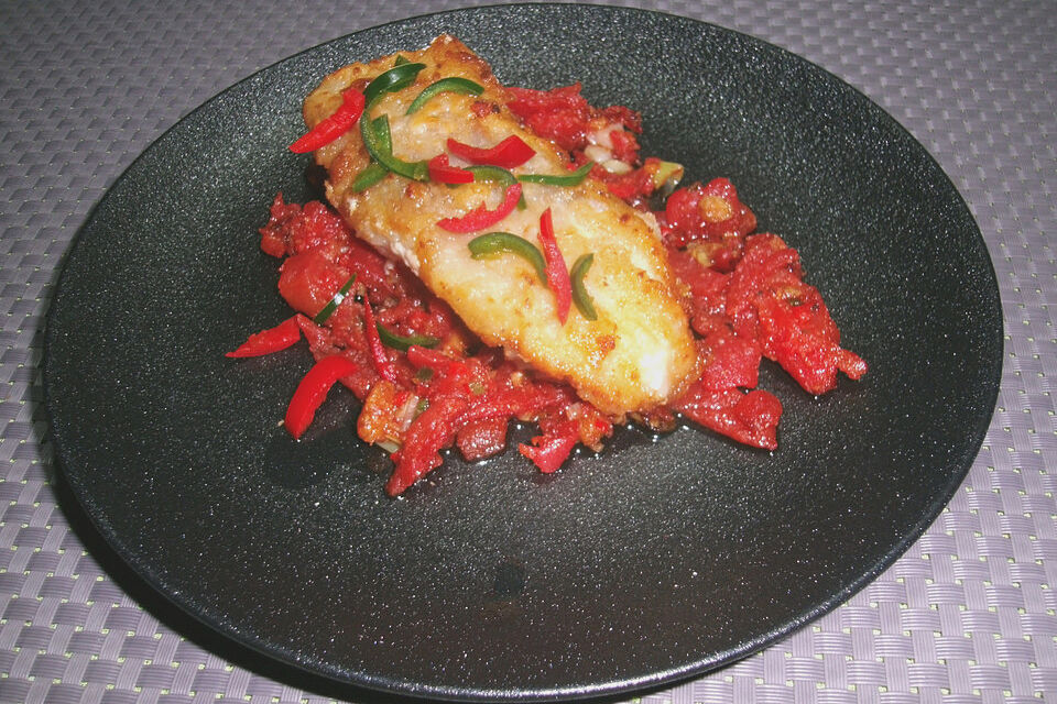 Fischfilet mit Chili - Tomaten - Concassée