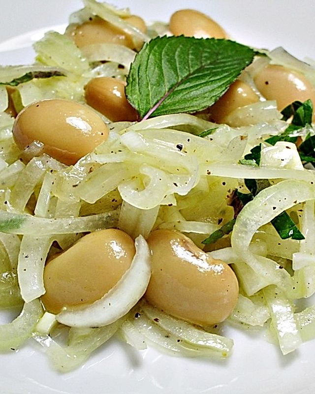 Marinierter weiße Bohnen - Salat mit Minze