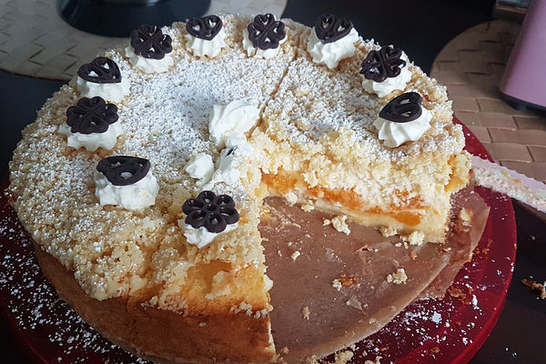 Käsekuchen mit Kirschen und Streuseln von kleinemama3 | Chefkoch