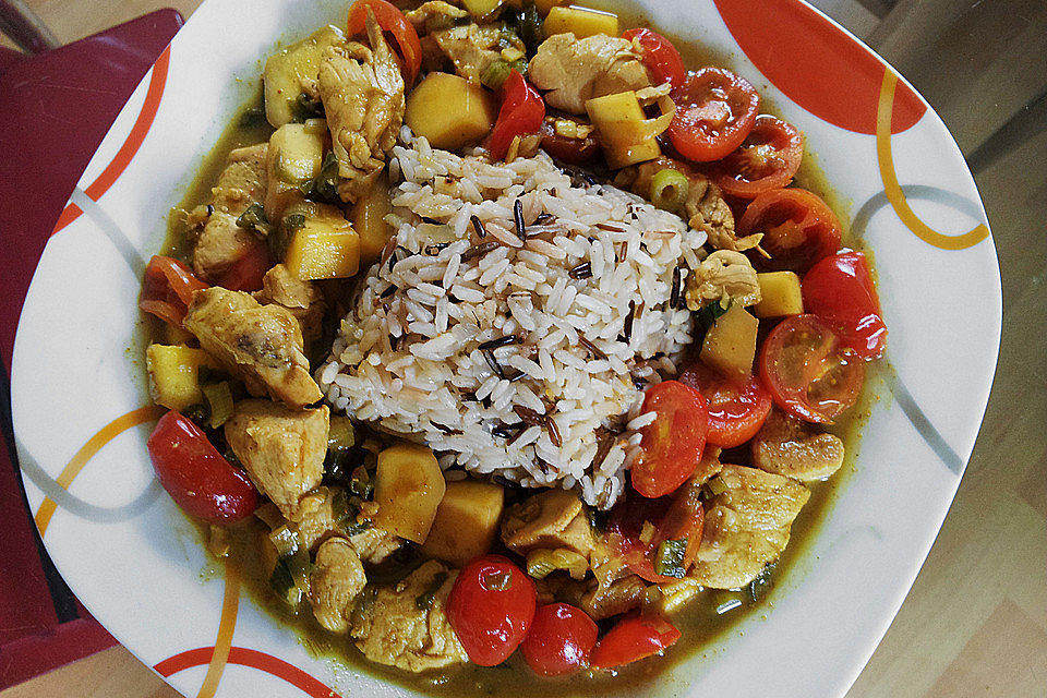 Hähnchencurry mit Mango und Kokosmilch