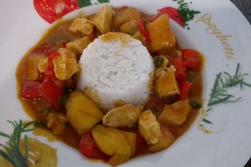 Hähnchencurry mit Mango und Kokosmilch