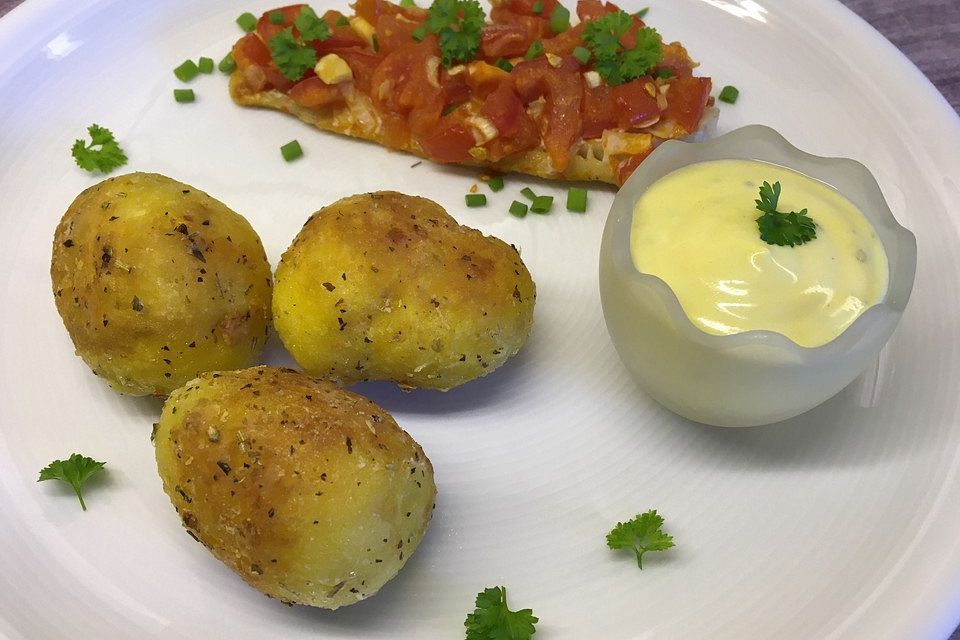 Pellkartoffeln mit Knoblauch - Kräuter - Kruste