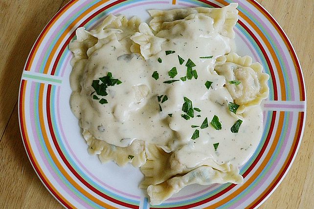 Ravioli mit einem Dialog vom Meer an Sahnesoße von Hudini| Chefkoch