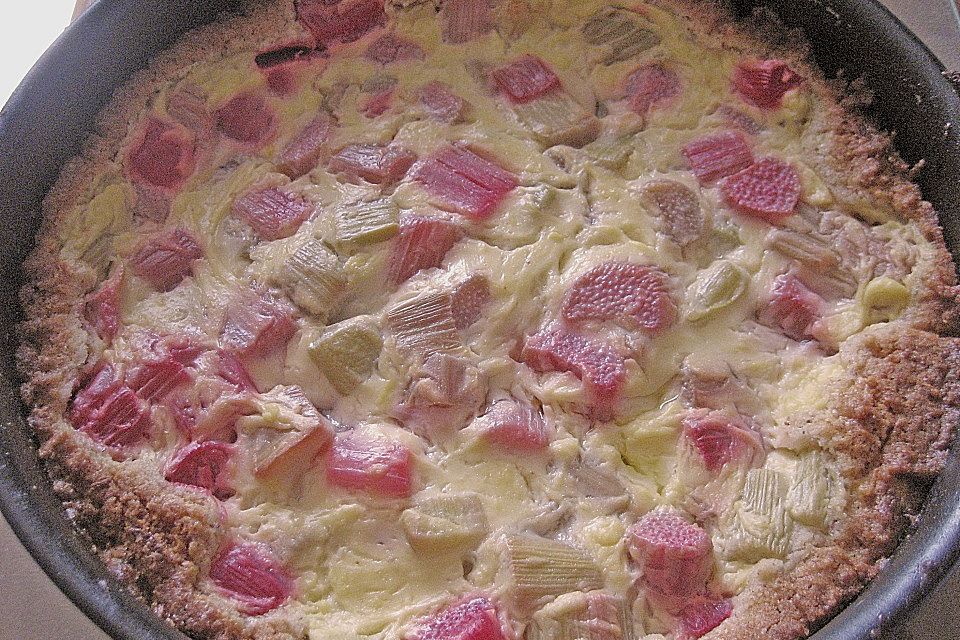 Rhabarber - Pudding - Kuchen