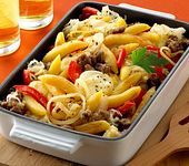 Hackfleisch - Sauerkraut - Auflauf mit Schupfnudeln