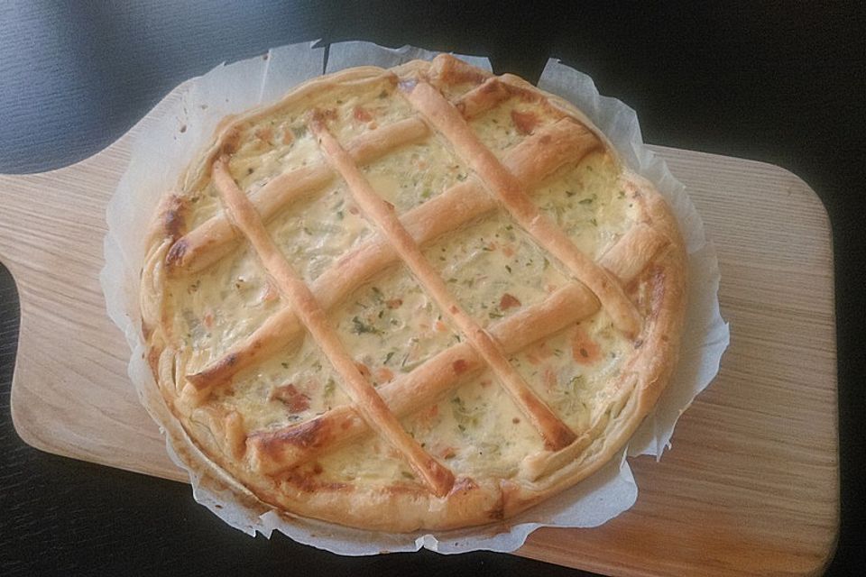 Blätterteigquiche mit Fenchel und Räucherlachs