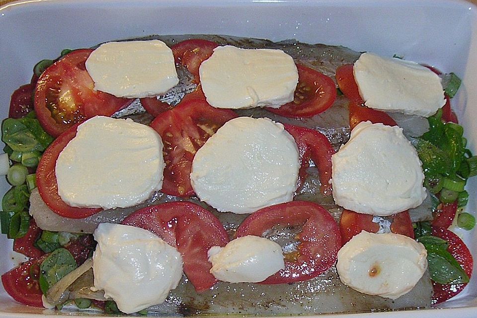 Fischgratin mit Tomaten