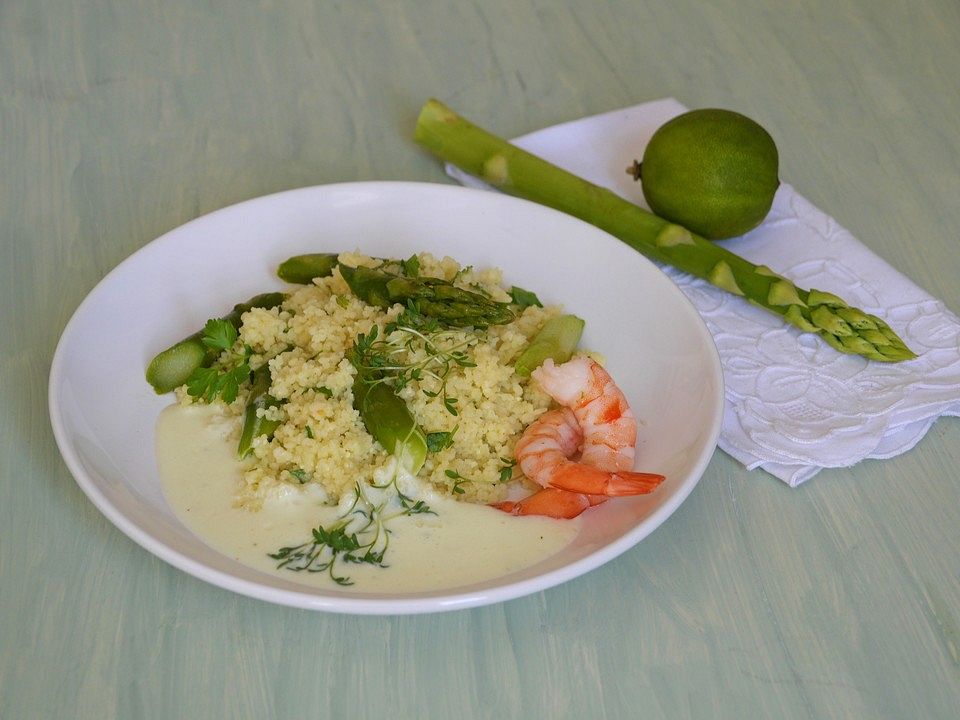 Kräuter-Couscous mit Spargel und Mascarpone-Limetten-Sauce von Kati1989 ...