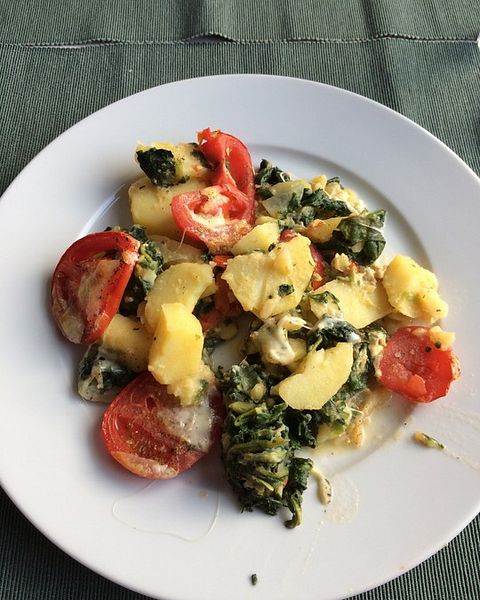 Spinat-Kartoffel-Gratin mit Gorgonzolasauce von X-Tine