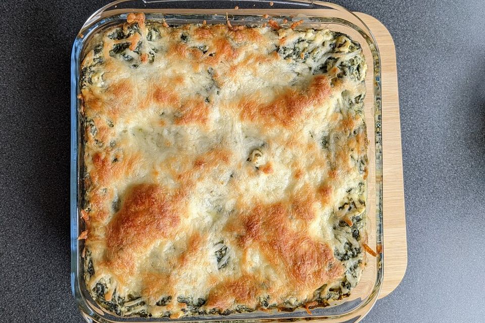 Lasagne mit echtem Feta und Blattspinat