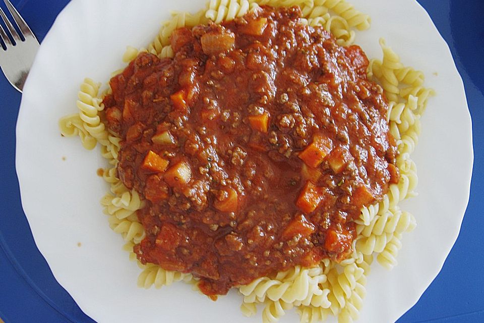 Bolognese Sauce mit Soja - Spiralen