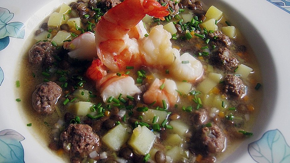Schrats Feines Surf And Turf Linsensuppchen Von Schrat Chefkoch 