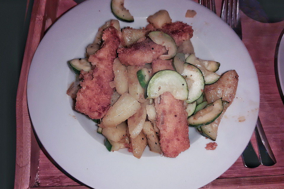 Fischstäbchen - Zucchini - Pfanne