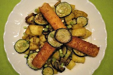 Fischstäbchen - Zucchini - Pfanne