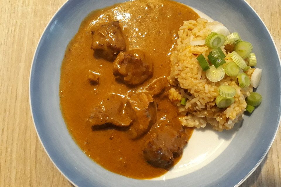 Curry - Rindfleisch mit indischem Gewürzreis