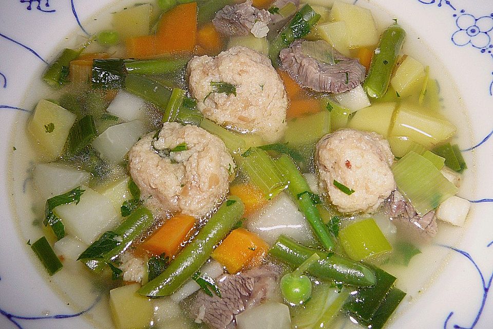 Gemüsesuppe mit Klößen, Leipzig