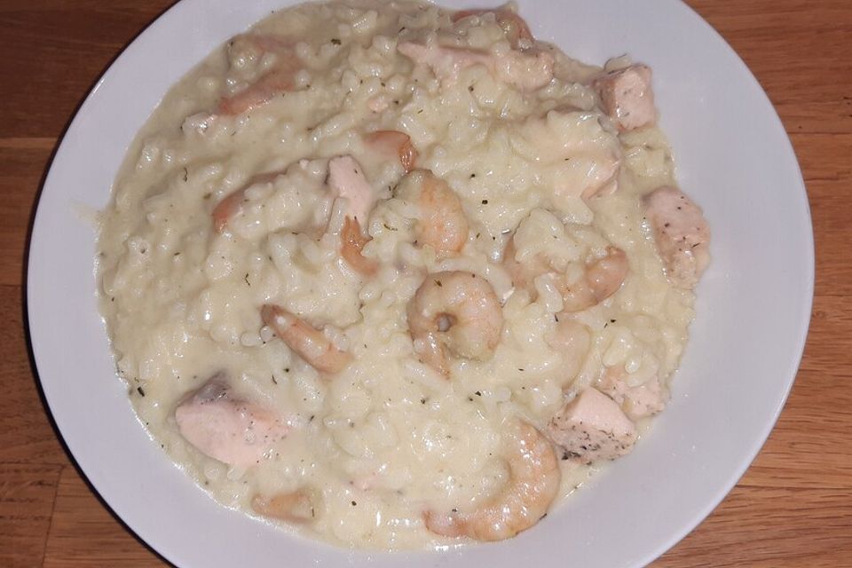 Lauch - Risotto mit Garnelen