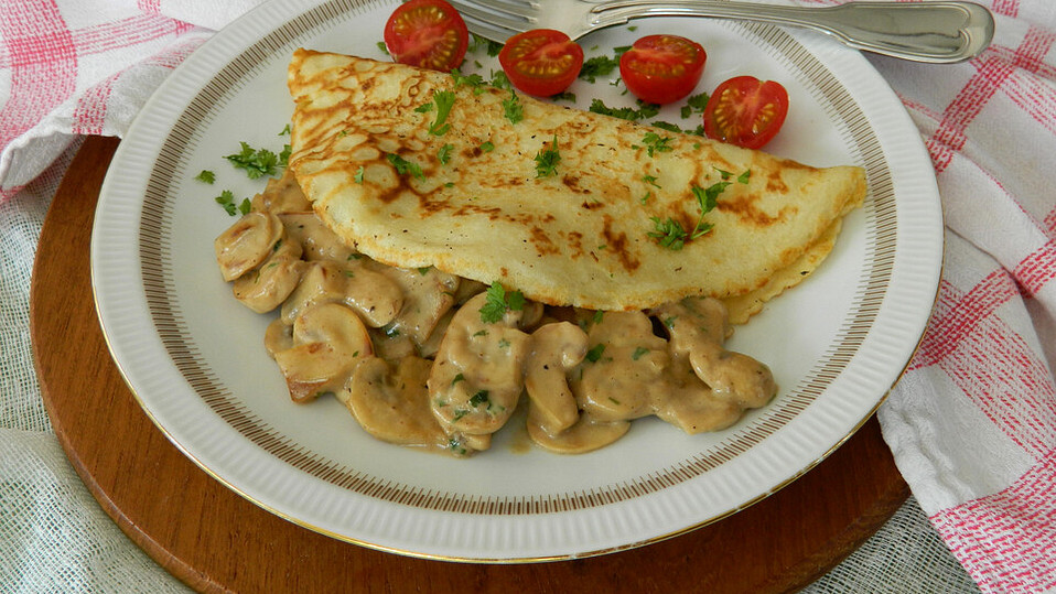 Pfannkuchen mit Champignon - Füllung