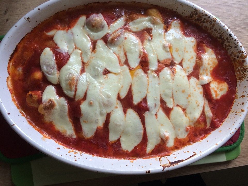 Tomaten - Gnocchi - Auflauf mit Hähnchen von cellymaniac| Chefkoch