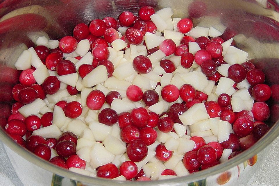 Birnenmarmelade mit Cranberries