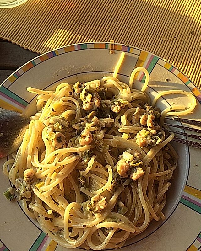 Krabben - Knoblauch Soße für Spaghetti