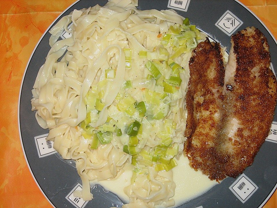 Fischfilet mit Porreegemüse und Tagliatelle von susili101 | Chefkoch