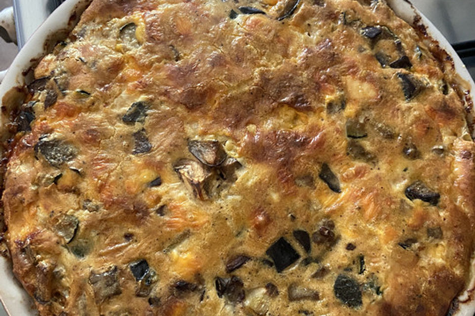 Aubergine - Zucchini - Frittata mit Käse