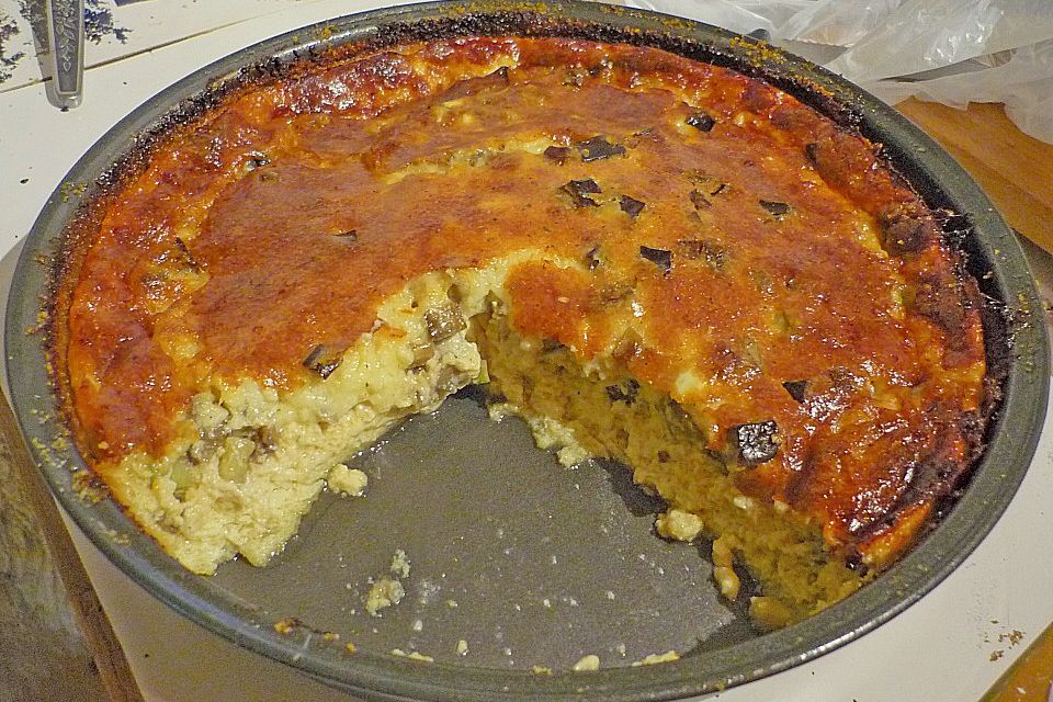 Aubergine - Zucchini - Frittata mit Käse