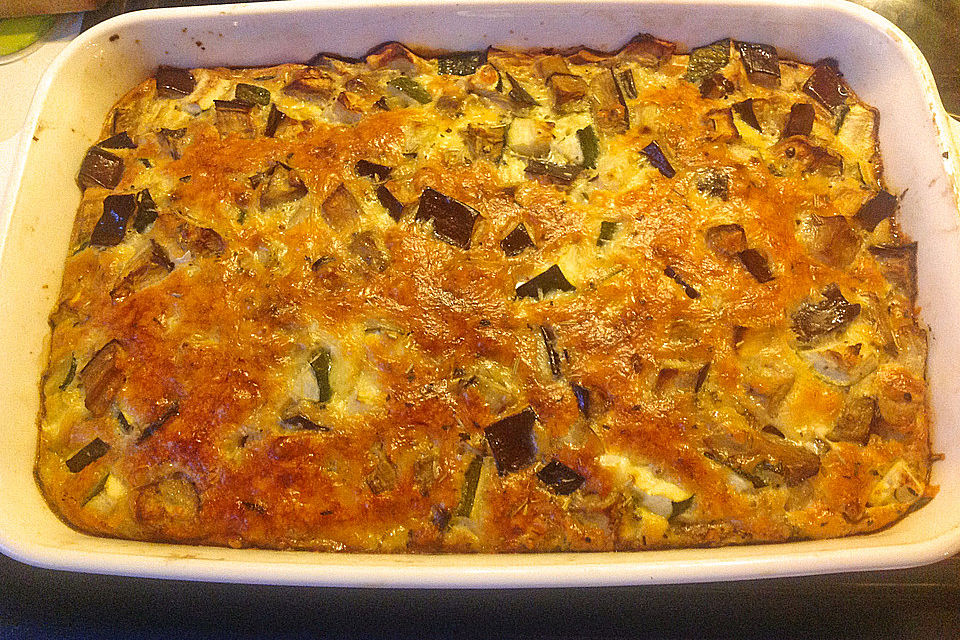 Aubergine - Zucchini - Frittata mit Käse