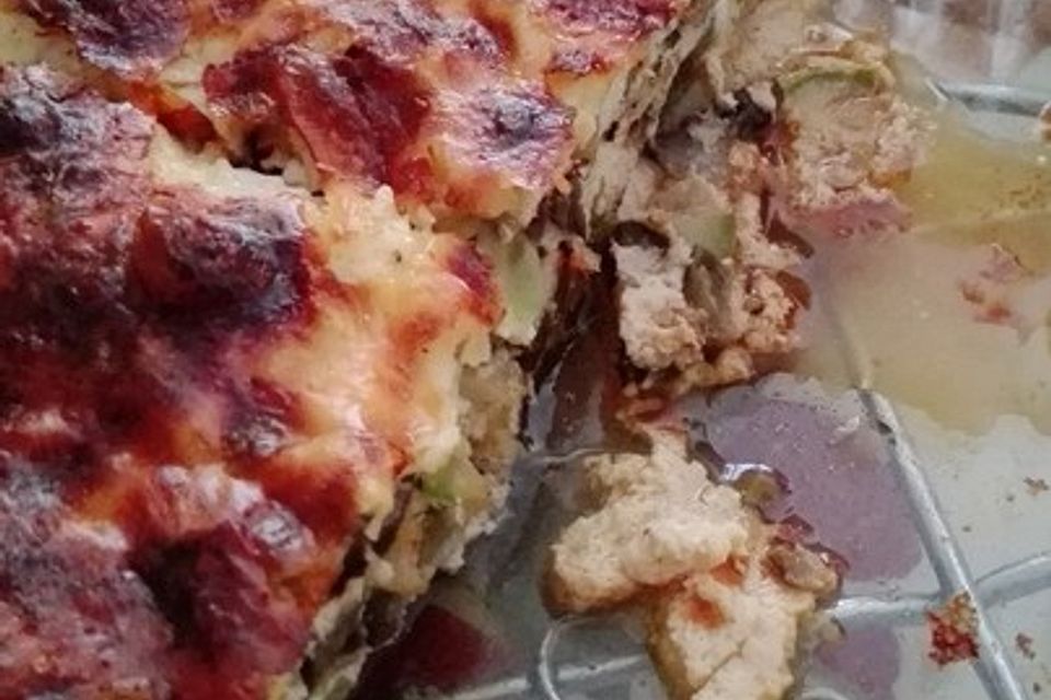 Aubergine - Zucchini - Frittata mit Käse