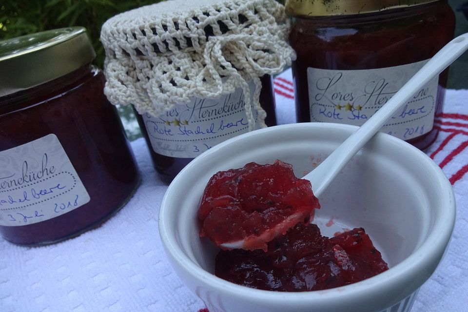 Rote Stachelbeer - Marmelade mit Minze