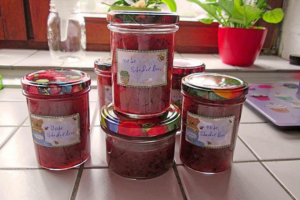 Rote Stachelbeer - Marmelade mit Minze