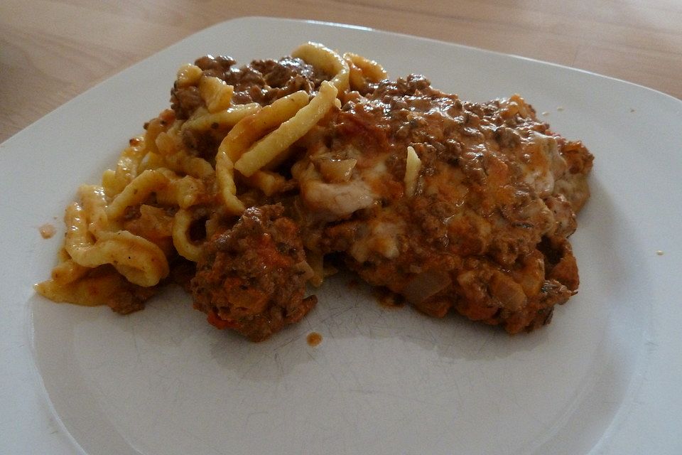 Ofenschnitzel alla bolognese