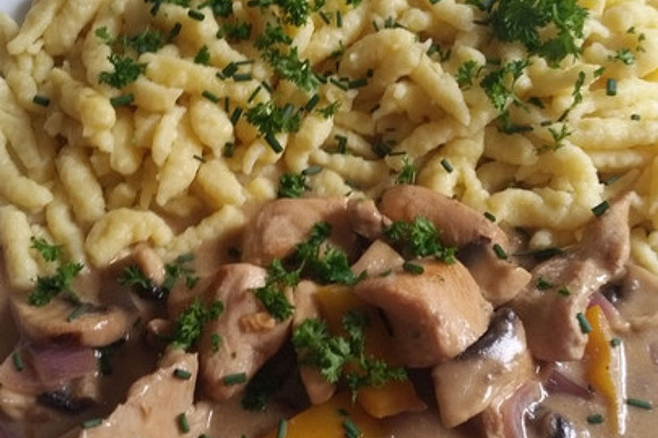 Puten - Paprika - Pilz - Pfanne Puten - Paprika - Pilz - Pfanne