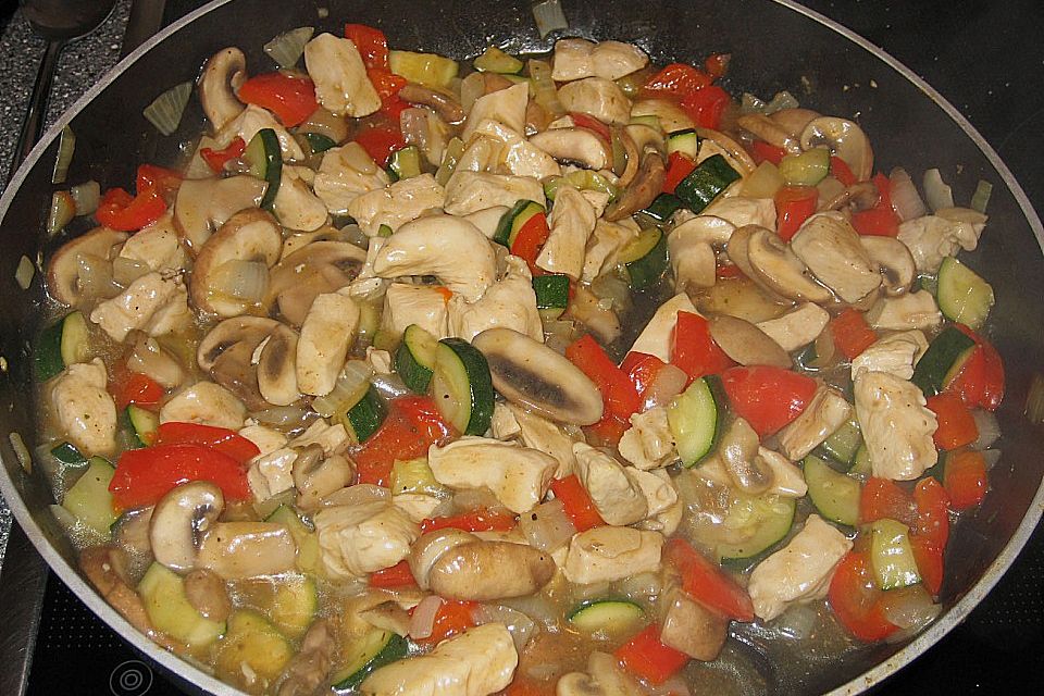 Puten - Paprika - Pilz - Pfanne Puten - Paprika - Pilz - Pfanne